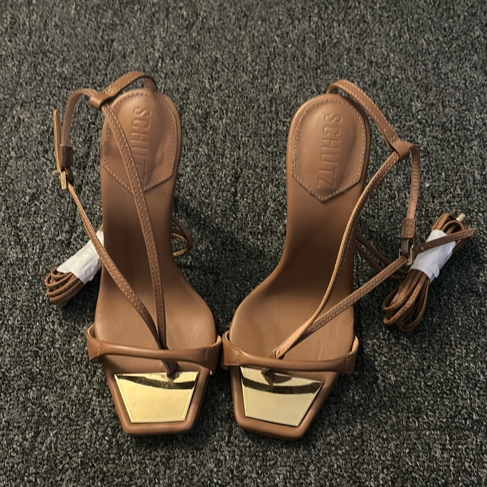 Nude Schutz heel sandals with straps
